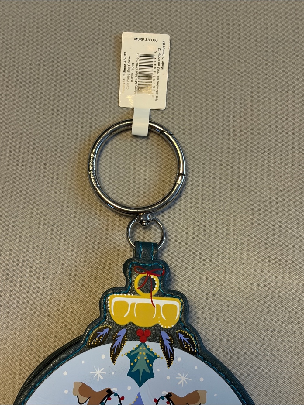 Vera Bradley Merry Mischief Ornament Coin Purse Bag Charm NWT Christmas - Picture 4 of 10